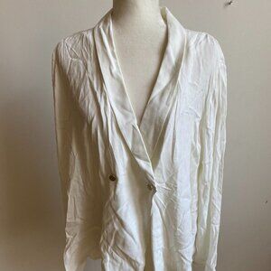 LEITH BNWT Relaxed White Blazer Jacket XXL Thin